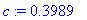 c := .3989